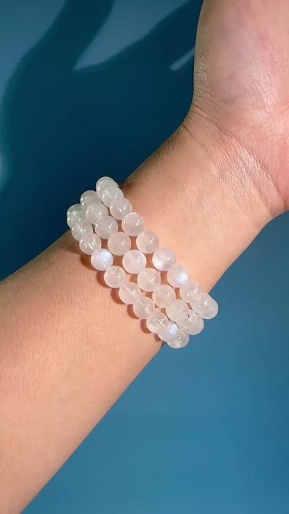 8mm HQ Moonstone Beaded Bracelet