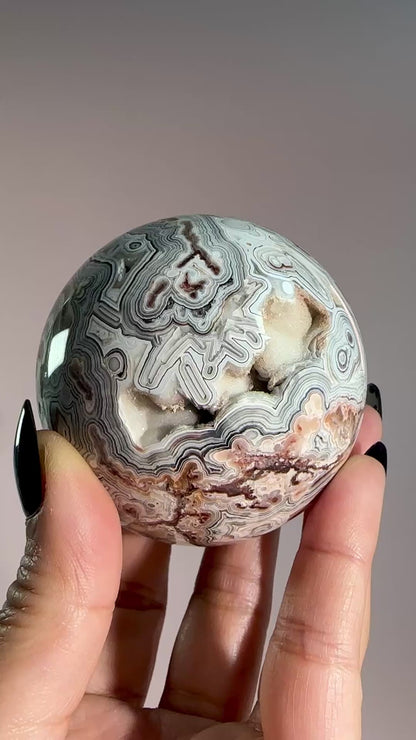 Red Crazy Lace Agate Sphere - A