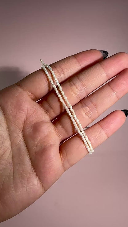 2mm Mother of Pearl Adjustable Beaded Bracelet