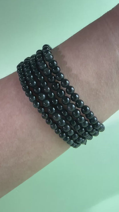 4mm Goldsheen Obsidian Beaded Bracelet