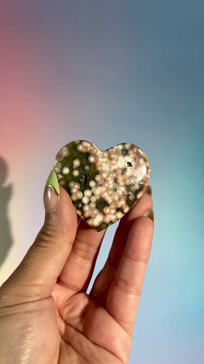 Ocean Jasper Heart Carving – Option O