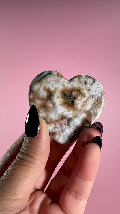 Ocean Jasper Heart Carving – B