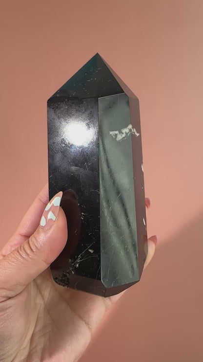 Polished Black Tourmaline Tower – A