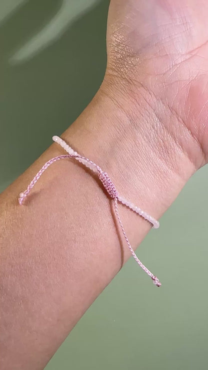 2mm Rose Quartz Adjustable Beaded Bracelet