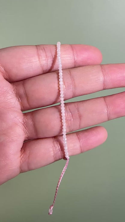 2mm Rose Quartz Adjustable Beaded Bracelet
