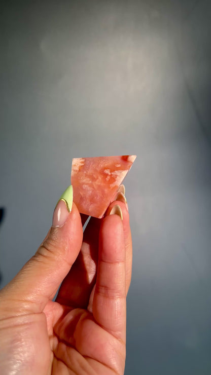Pink Carnelian Flower Agate Gusher – Option A