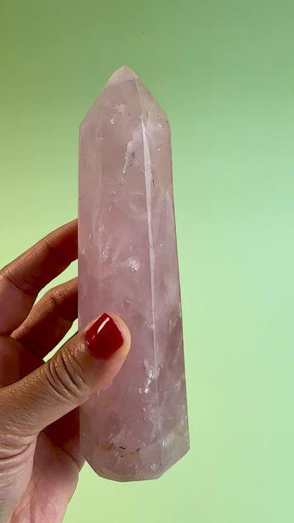 Large Rose Quartz Tower - B