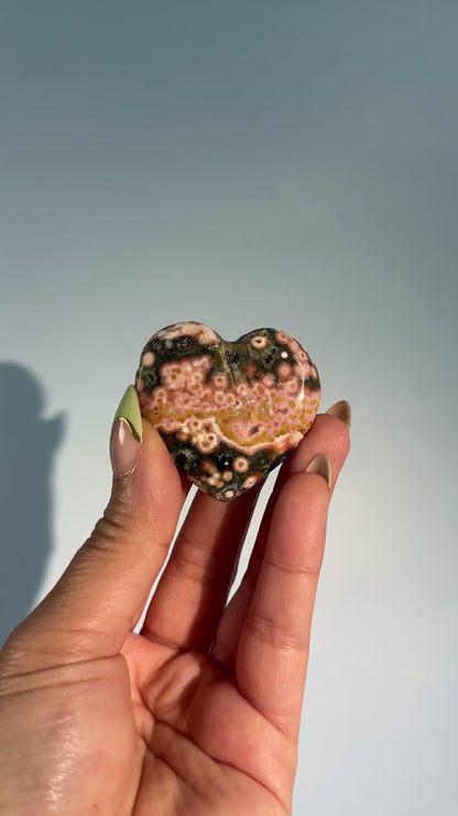 Ocean Jasper Heart Carving – Option J