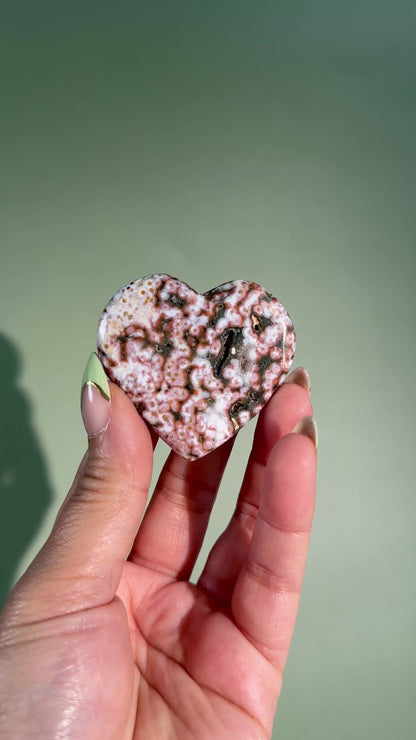 Ocean Jasper Heart Carving – Option K