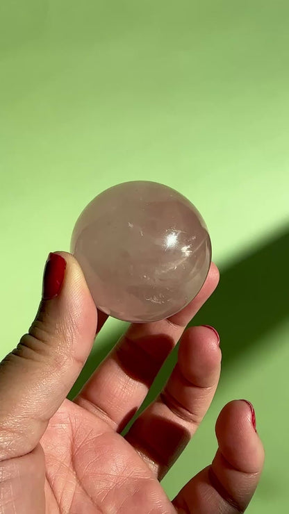 Small Star Rose Quartz Sphere - B