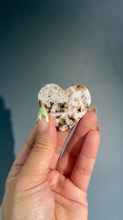 Ocean Jasper Heart Carving – Option P