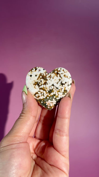 Ocean Jasper Heart Carving – Option M