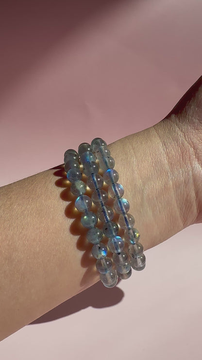 6mm Labradorite Beaded Bracelet