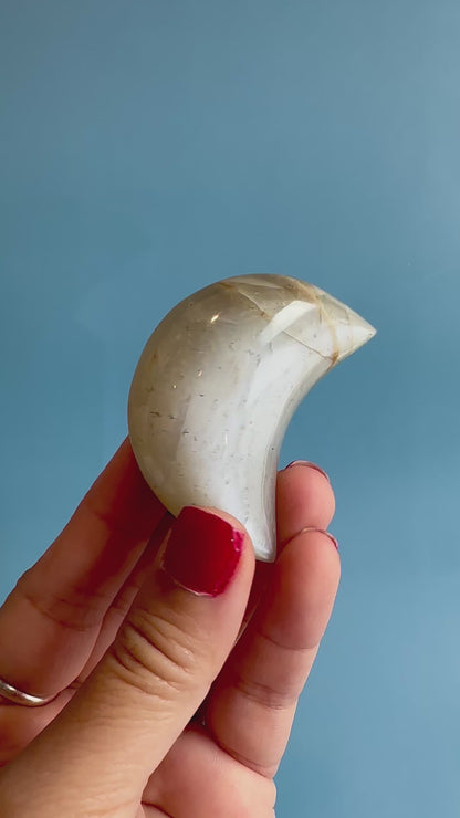 Small Moonstone Crescent Moon Carving