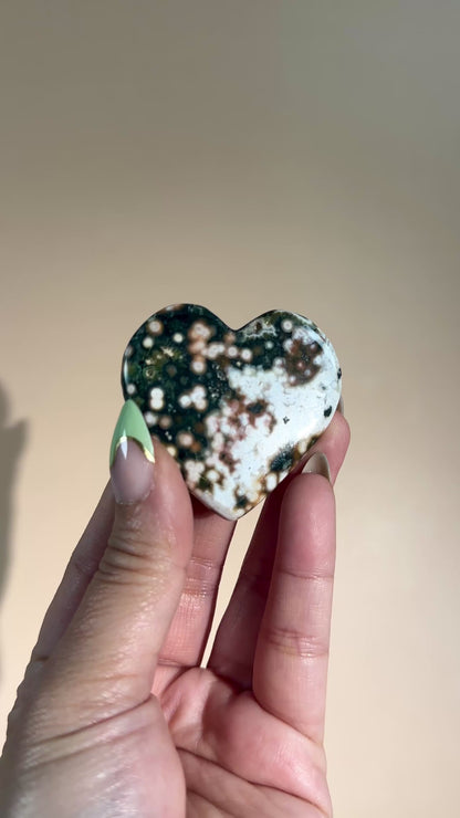 Ocean Jasper Heart Carving – Option N