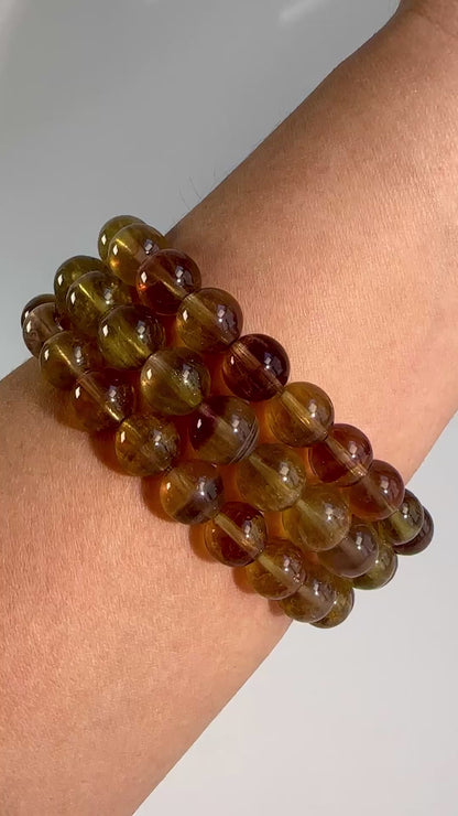 8mm Yellow Fluorite Beaded Bracelet