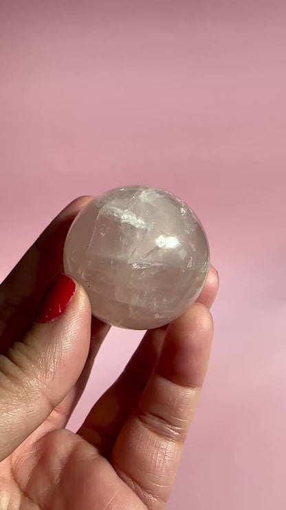 Small Star Rose Quartz Sphere - A