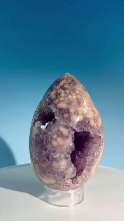 Pink Amethyst Druzy Egg