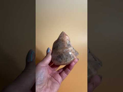 Peach Moonstone Flame – Option A | New Beginnings, Intuition & Feminine Energy Crystal