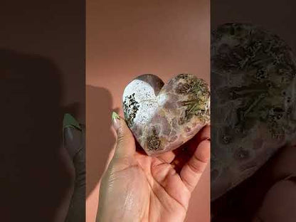 Pink Amethyst Heart on Gold Stand – Option C