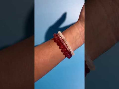 Bracelet Bundle Set: “Sunkissed Blush" - Strawberry Quartz, Rose Quartz, Moonstone