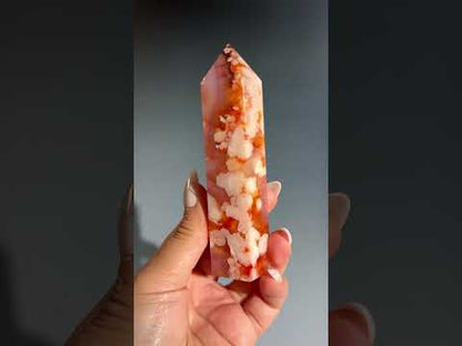 Carnelian Flower Agate Tower – Option B