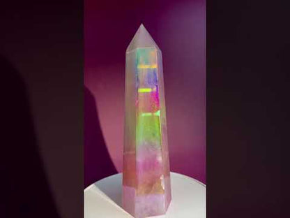 Aura Rose Quartz Tower – Option B (Large)