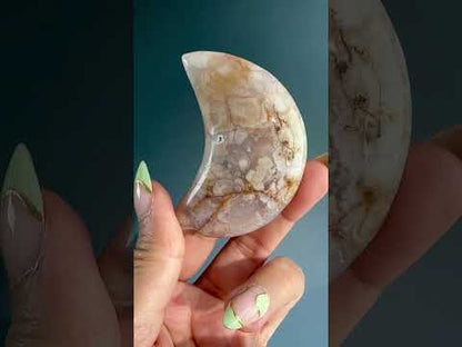 Flower Agate Crescent Moon – Option E