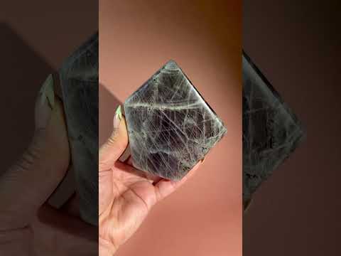 Large Purple Flash Labradorite Standing Freeform – Option F