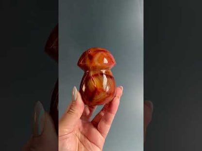 Carnelian Mushroom Carving – Option B | Creativity, Joy & Positive Energy