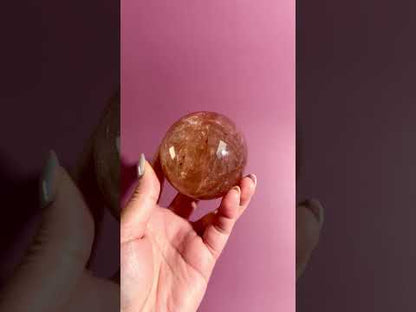 Fire Quartz Sphere Option J | One-of-a-Kind Polished Hematoid Quartz Crystal
