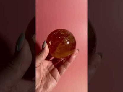Honey Calcite Sphere – Option B | Mental Clarity, Motivation & Prosperity Crystal