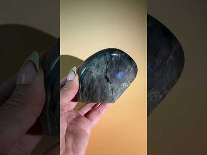 Large Purple Flash Labradorite Standing Freeform – Option A