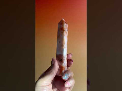 Carnelian Flower Agate Tower Option I | Courage, Creativity & New Beginnings Crystal