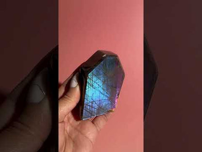 Perfectly Imperfect Medium Blue and Purple Flash Labradorite Standing Freeform Misfit – Option D