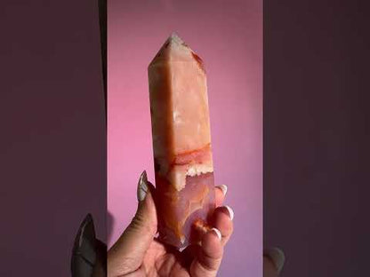 Carnelian Flower Agate Tower – Option C