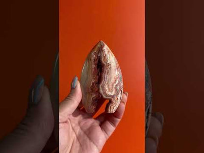 Indonesian Pink Crazy Lace Agate Flame – Option A | Joy, Emotional Healing & Self-Love Crystal