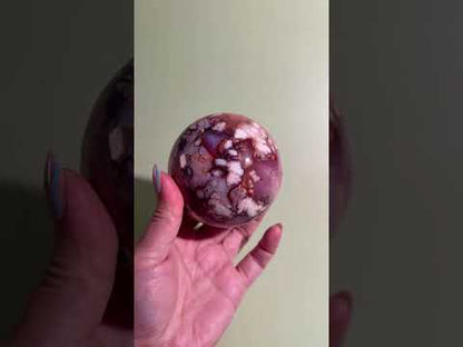 Carnelian Flower Agate Sphere Option D | Premium One-of-a-Kind Crystal