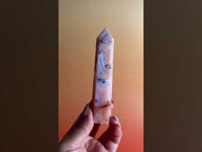 Carnelian Flower Agate Tower Option J | Confidence, Growth & Motivation Crystal