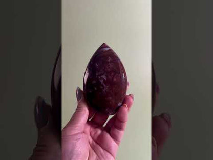 Indonesian Red Moss Agate Flame – Option C | Collector Crystal, Abundance & Transformation