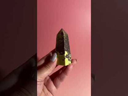 Serpentine with Pyrite Tower (Peru) Option B | Grounding, Abundance & Protection Crystal