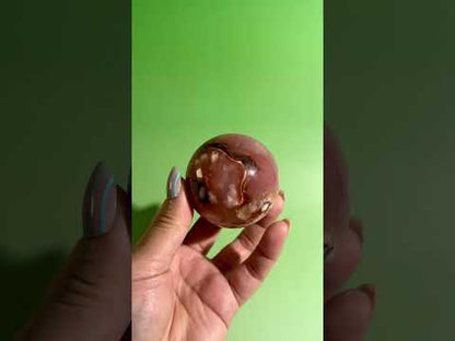 Carnelian Flower Agate Sphere Option A | One-of-a-Kind Polished Crystal Sphere