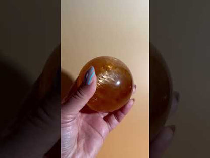 Honey Calcite Sphere – Option D | Success, Confidence & Solar Plexus Energy Crystal