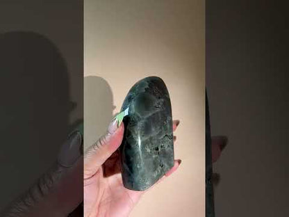 Large Rainbow Flash Labradorite Standing Freeform – Option H