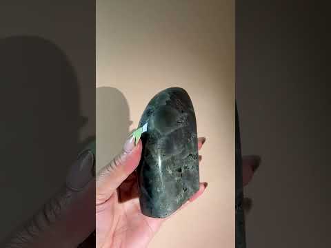 Large Rainbow Flash Labradorite Standing Freeform – Option H