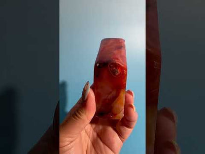 Carnelian Agate Geometric Freeform – Option G | Strength, Courage & Grounding Energy