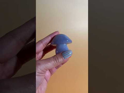 Blue Chalcedony Mushroom Carving – Option E | Peace, Communication & Serenity Energy