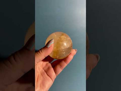 Honey Calcite Sphere – Option G | Abundance, Success & Motivation Crystal