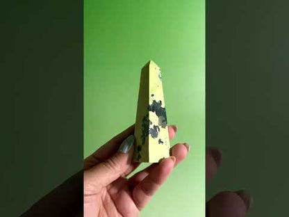 Serpentine with Pyrite Tower (Peru) Option E | Grounding, Abundance & Personal Growth Crystal