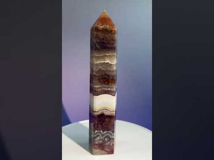 Amethyst Crazy Lace Agate Tower